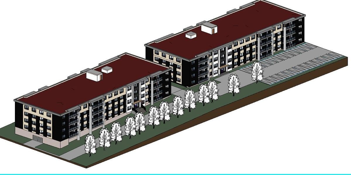 Maquette BIM architecture résidence collective 48 logements
